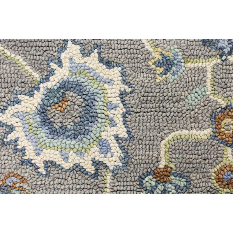 Canora Grey Folma Handmade Hand Tufted Wool Gray/Brown/Blue Rug